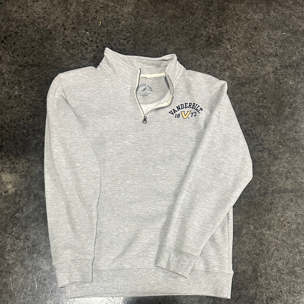 League Youth Gray Zip-Up Sweater, Worn Once